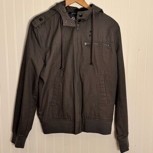 American Rag Men’s Dark Gray 100% Cotton Hooded Jacket Size Medium